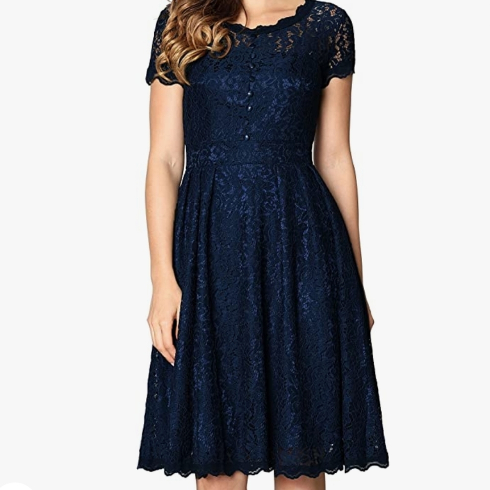 Navy Lace Dress XL by Angerella